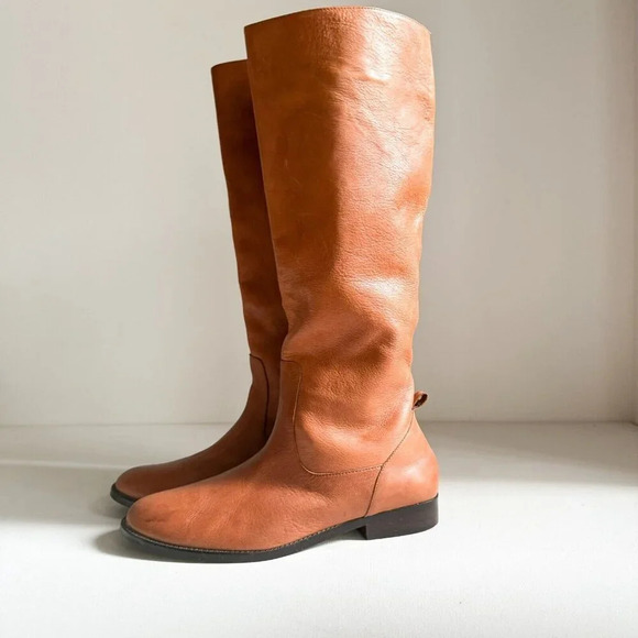 Lauren Ralph Lauren Caramel Brown  Leather Riding style Boots Jenny 9.5 - Picture 4 of 14